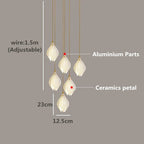 Ceramic Petal Hanging Chandelier - Elegant Décor for Hotel, Restaurant, and Home