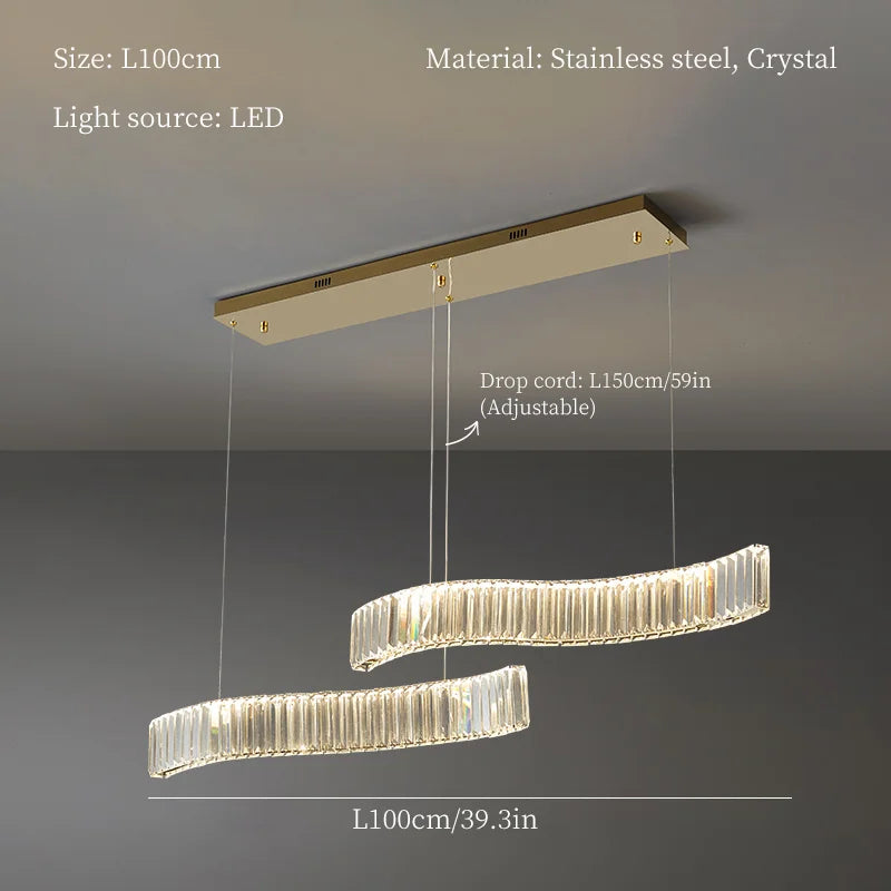 Crystal LED Chandelier for Modern Luxury Living and Dining Rooms