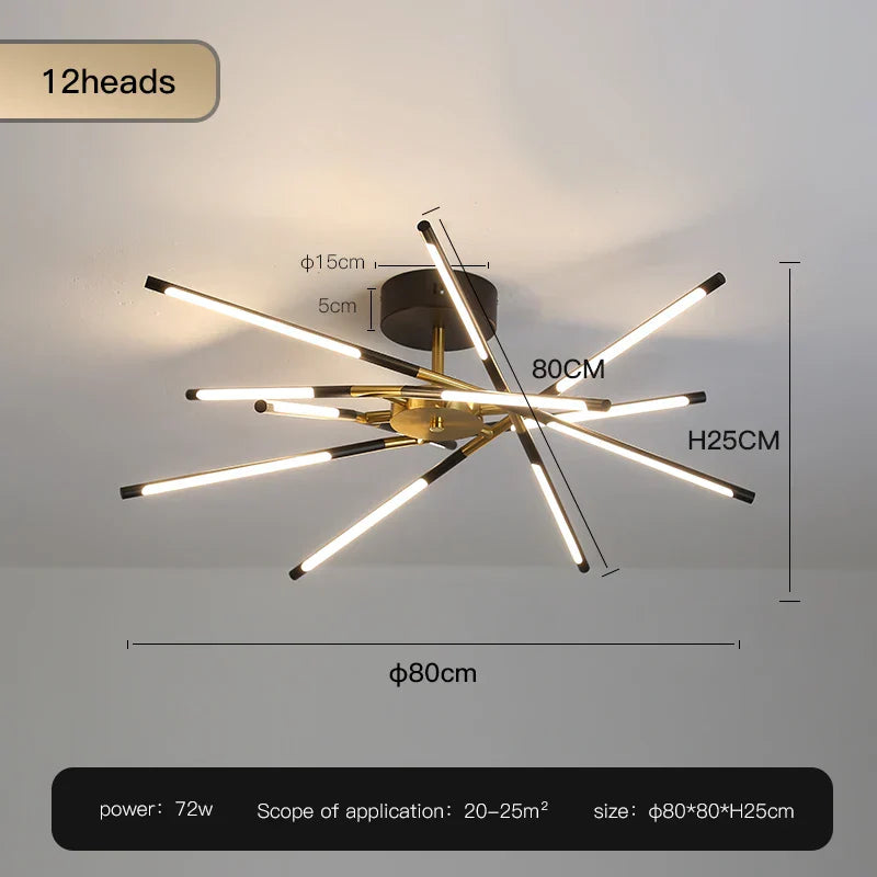 Stick Chandelier for Living Room Dining Kitchen LED Lighting Fixtures