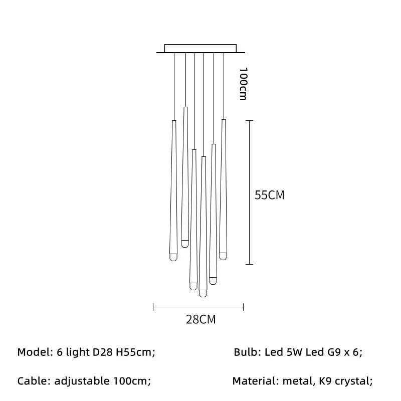 Retro Villa Led Crystal Pendant Chandelier for Elegant Home Decor