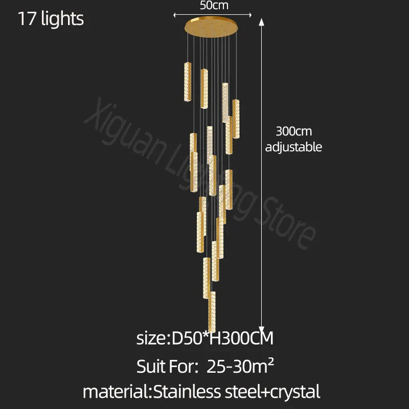 Modern Crystal Chandelier: Luxury Lighting for Living Room, Dining, Cafe, Staircase