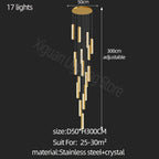 Modern Crystal Chandelier Villa Lighting - Chrome Gold Stainless Steel Dining Table LED Chandelier