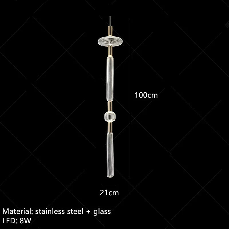 Glass Tubes LED Chandelier: Modern Luxury for Living Room, Bedroom, Hotel & Aisle