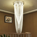 Crystal Tassel Stair Chandelier for Luxurious Indoor Lighting