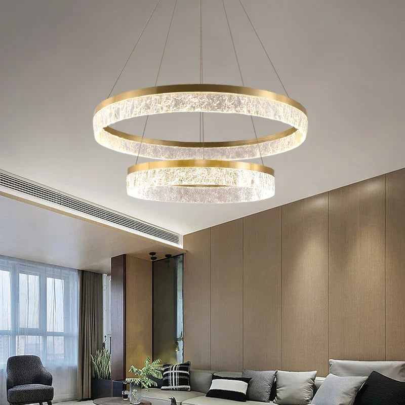 Crystal Chandelier Circular Pendant Light for Modern French Style Dining-Table Decor