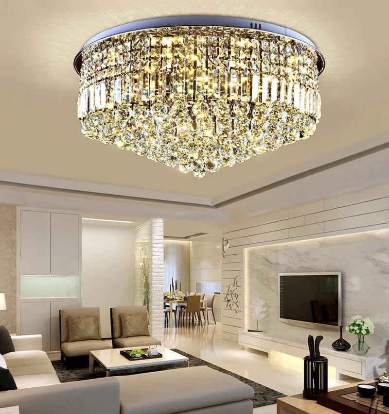 Modern Luxury K9 Crystal Ceiling Lights | Fashion Crystal Lamp for Living Room & Hotel