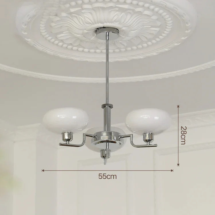 Glass Ball Pendant Chandelier LED Lamp for Modern French Bedroom