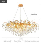 Crystal Tree Branch Chandelier: Luxury LED Pendant Light for Elegant Living Spaces