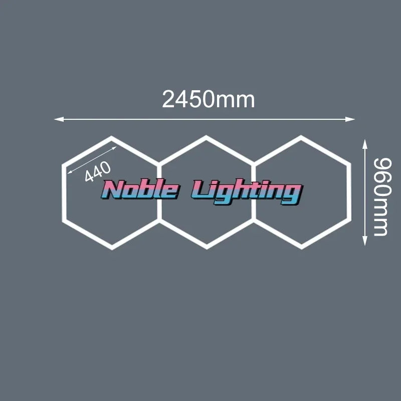 Hexagon LED Garage Ceiling Light for Auto Body Repair Workshop