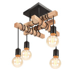 Vintage Industrial Wood Pendant Lights for Kitchen Island, Retro Loft Chandeliers