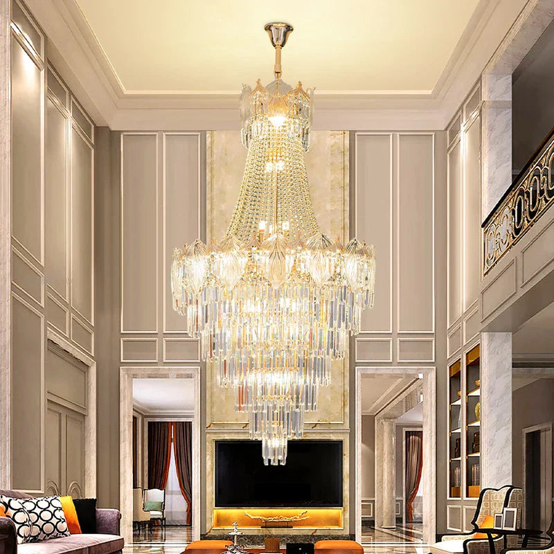 Elegant Crystal Duplex Chandelier for Livingroom, Hotel, and Villa