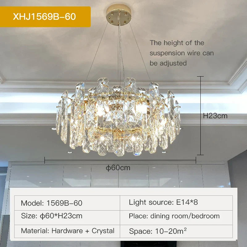 Crystal LED Chandelier for High-end Living Spaces