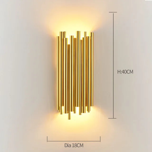Crystal Wall Lamp: Elegant Golden LED Sconce for Bedroom, Living Room & Bathroom