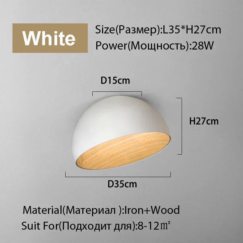 Duo Ceiling Light Kitchen Living Room Bedroom Wood Lamp Post-modern Design