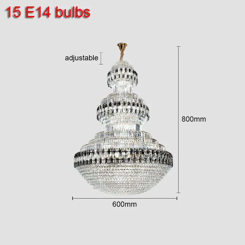 Luxury Crystal Villa Chandelier for Elegant Indoor Lighting Decor