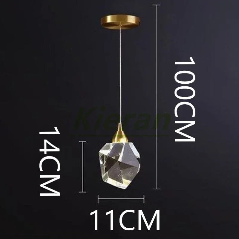 Nordic Crystal LED Pendant Light for Modern Living Room Decor