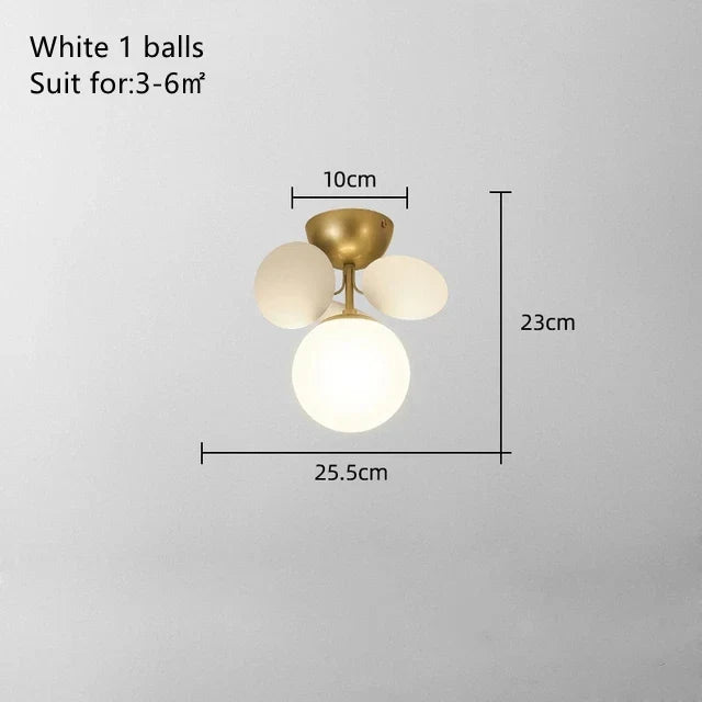 Kids' Room Glass Ball Chandelier, Modern LED Ceiling Light Fixture