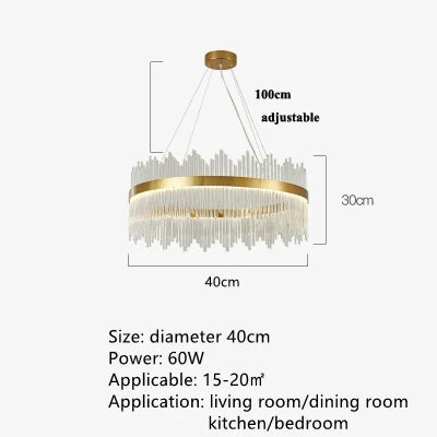 Crystal Pendant Chandelier: Remote Control Dimmable LED Lighting