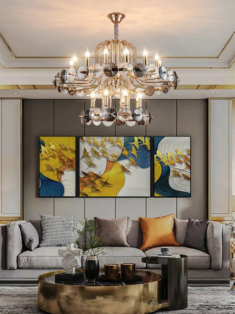 Crystal Living Room Chandelier: Luxury European Designer Lighting Fixtures