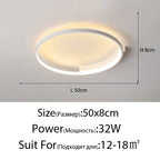 Modern Round LED Ceiling Light for Living Room Bedroom Dining Nordic Design