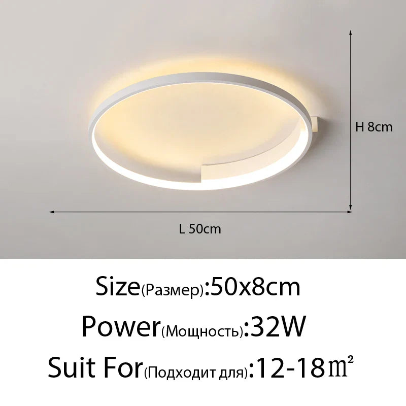 Modern Round LED Ceiling Light for Living Room Bedroom Dining Nordic Design