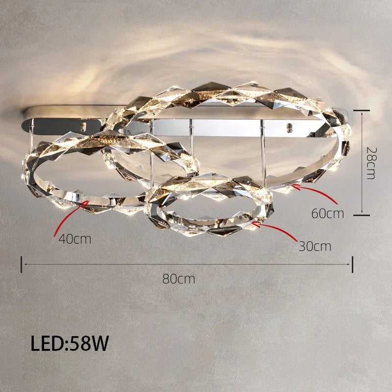 Modern Crystal LED Ceiling Chandelier Light Set for Stylish Indoor Lighting