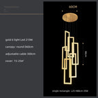 Modern Crystal LED Pendant Lights Steel Rectangle Hanging Lamp