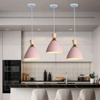 Nordic Pink Chandelier LED Pendant Light Modern Minimalist Ceiling Lamp