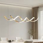 Modern Wave LED Chandelier for Luxury Dining Room and Cafe Lighting