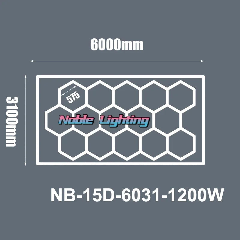 Honeycomb Hexagon LED Ceiling Light for Hair Salon & Auto Detailing