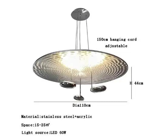 Mercury Collection LED Glass Pendant Lamp - Silver Luxury Designer Lighting