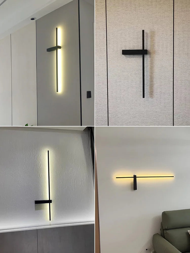 Modern Minimalist Strip Wall Lamp for Bedroom, Living Room, and TV Background