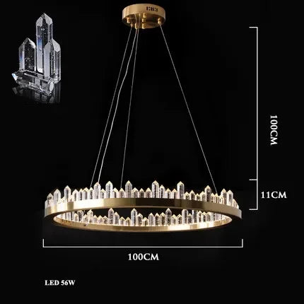LED Crystal Pendant Chandelier for Living Room Dining Bedroom Hall Decor