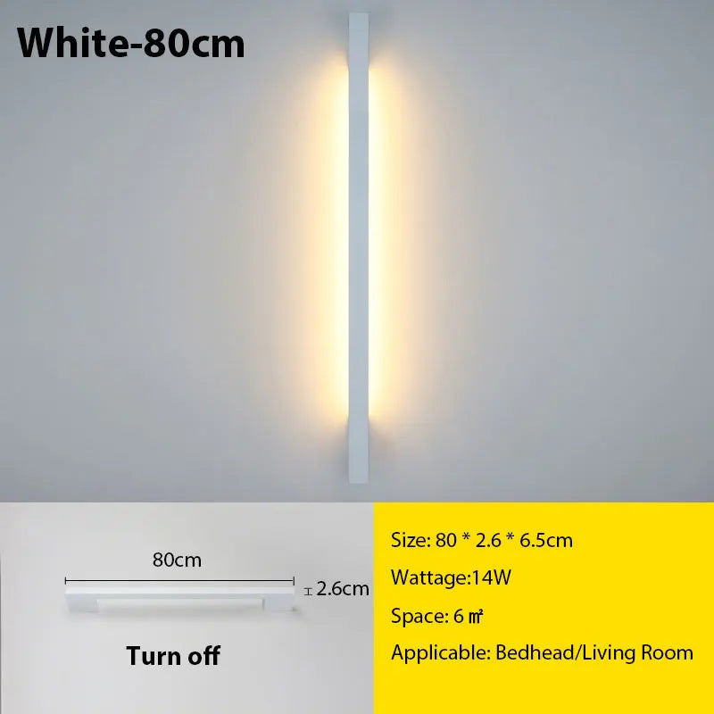 LED Long Wall Lamp for Modern Minimalist Interior Lighting