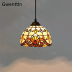 Stained Glass Pendant Lights: Baroque Style LED Kitchen Lighting Fixtures