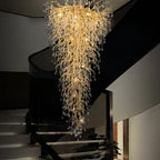 Gold Crystal LED Ceiling Chandelier for Elegant Spaces