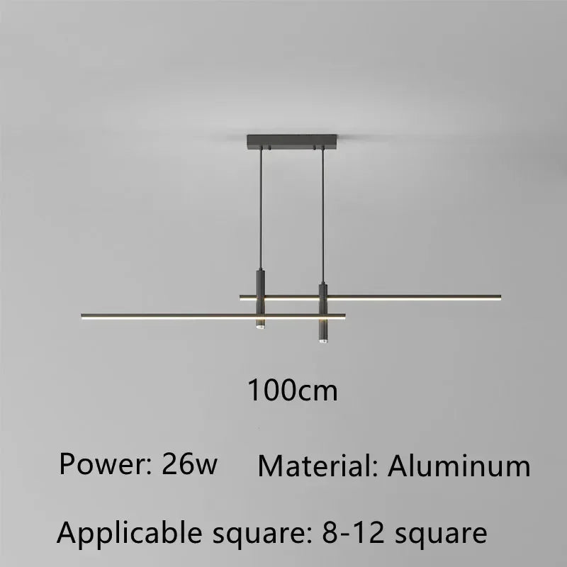 Minimalist LED Pendant Light in Black Gold for Dining Room Chandelier Home Lighting