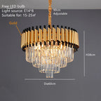 Luxury K9 Crystal Ceiling Chandelier: High-end LED Lighting for Home Decor