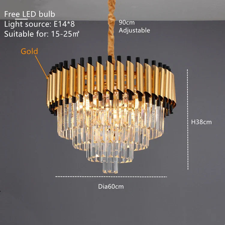 Luxury K9 Crystal Ceiling Chandelier: High-end LED Lighting for Home Decor
