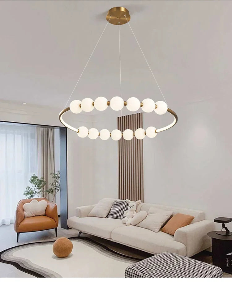 Modern Minimalist Circular Chandelier for Restaurant Living Room Bedroom