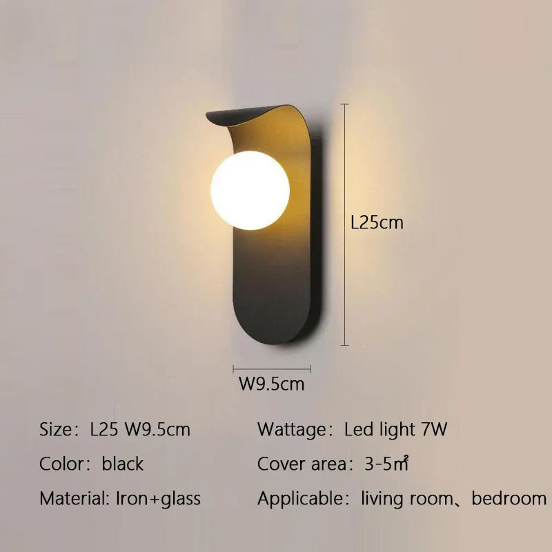 LED Round Wall Lamp for Modern Living Room and Bedroom Lighting