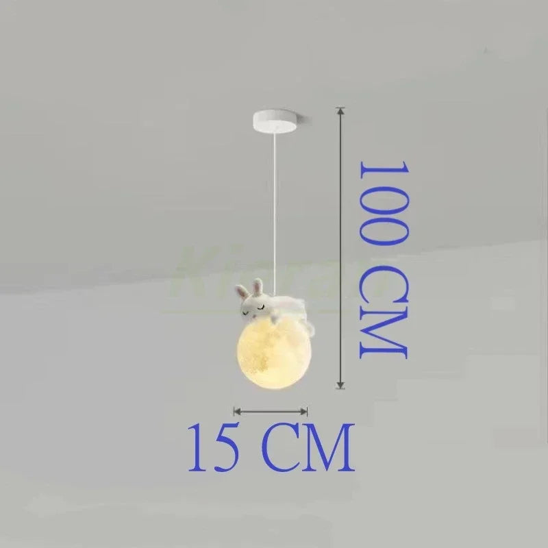 Nordic Moon LED Chandelier & Animal Wall Lamps for Modern Living Room & Bedroom