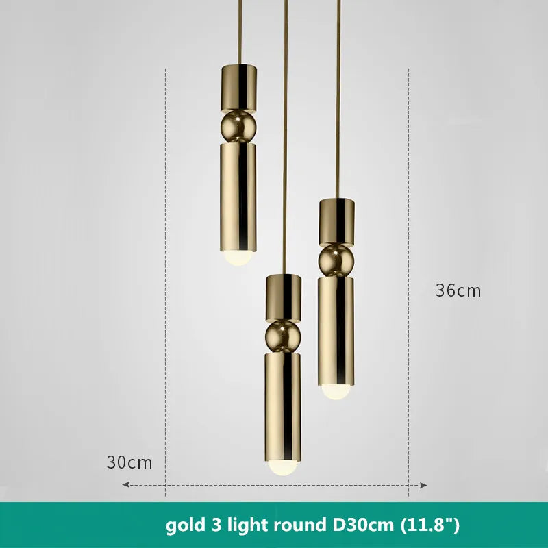 Modern Nordic Villa GU10 Pendant Lights Gold/Chrome/Black Metal Indoor Fixtures