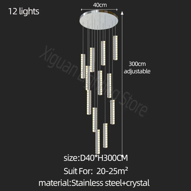 Modern Crystal Chandelier: Luxury Lighting for Living Room, Dining, Cafe, Staircase