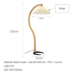 Solid Wood LED Floor Lamp for Living Room Bedroom Study Decor