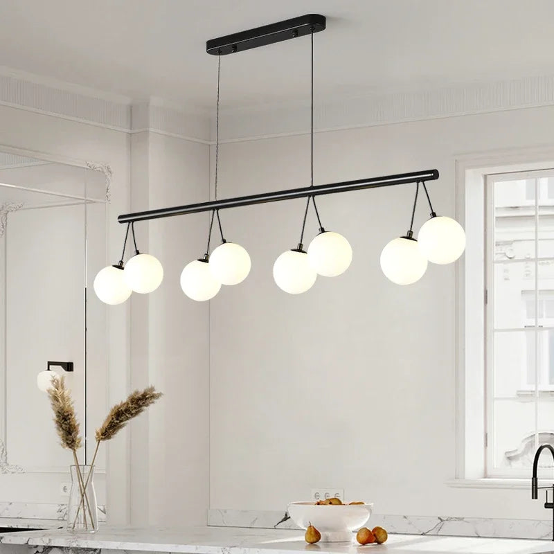 Magic Bean Pendant Chandelier White Glass Ball LED Lighting