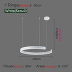 LED Ring Chandelier for Home Decor - Modern Nordic Style Lighting