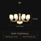 Copper Jade Chandelier: Elegant Wind Light for Living Room, Restaurant, or Tea Room
