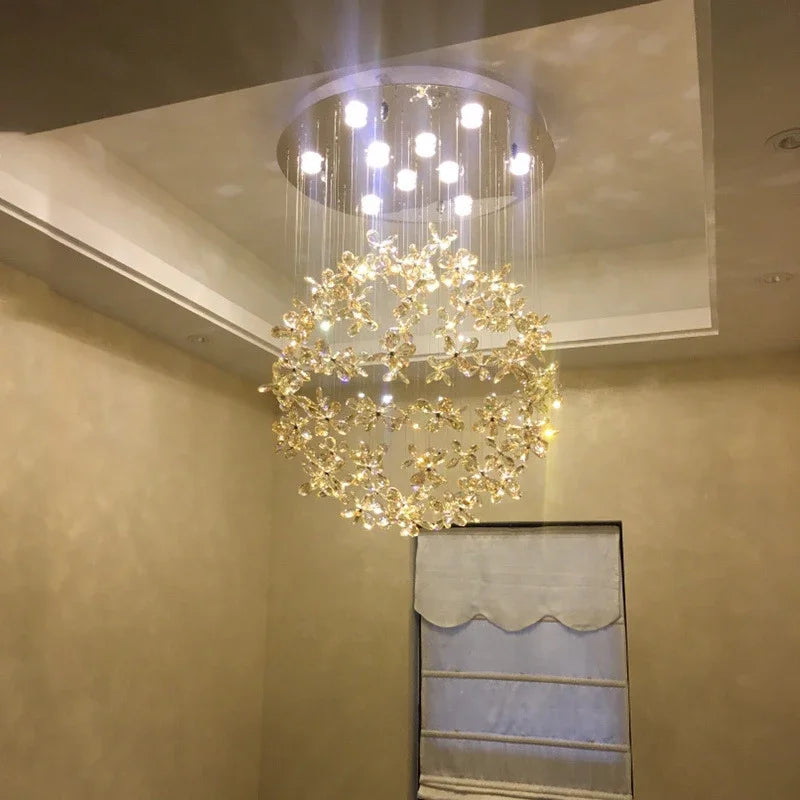 Modern Luxury Crystal LED Ceiling Chandelier Butterfly Light Fixture