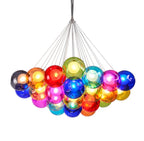 Colorful Glass Ball Bubble Chandelier LED Pendant for Home Dining Room Decor